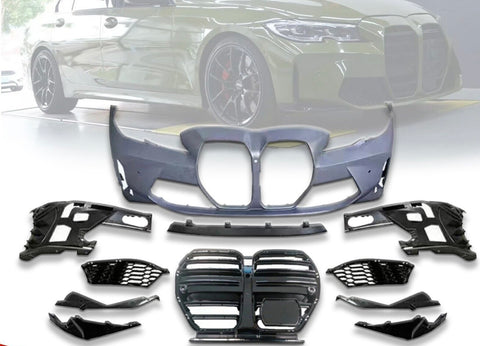 Front Bumper Fit BMW 3 series 19-21 G20 G21 Upgrade To 2022 M3 M4 Style Body Kit
