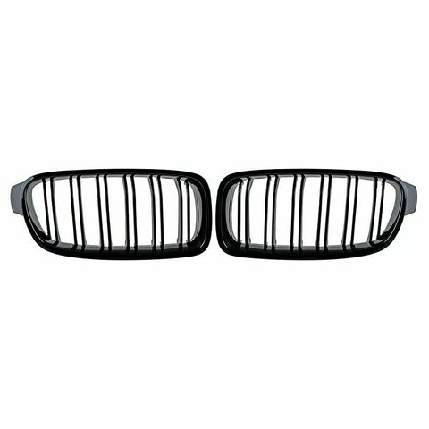 (SET) Gloss Black Front Bumper Kidney Grilles For BMW (F30) (F31) 2012-2018 (SHIPPED)